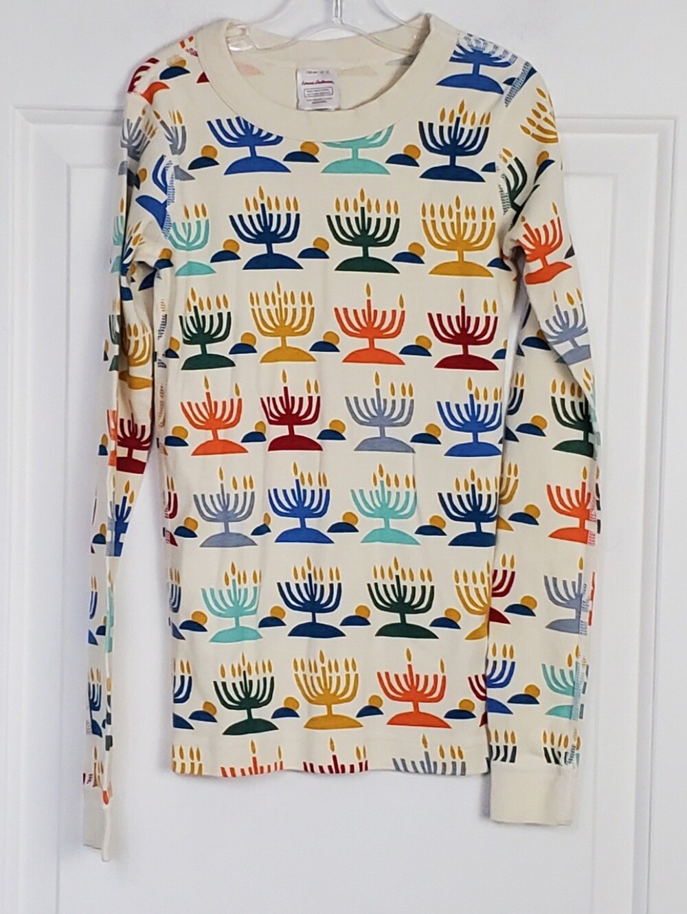 Hanna Andersson Kids Long John Rainbow Hanukkah Top Shirt - Size 12 150 cm - EUC